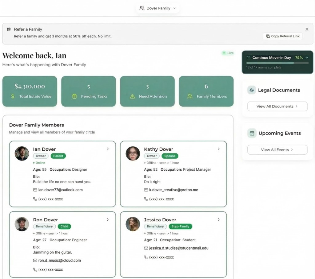 Forward Inheritance Portal Dashboard